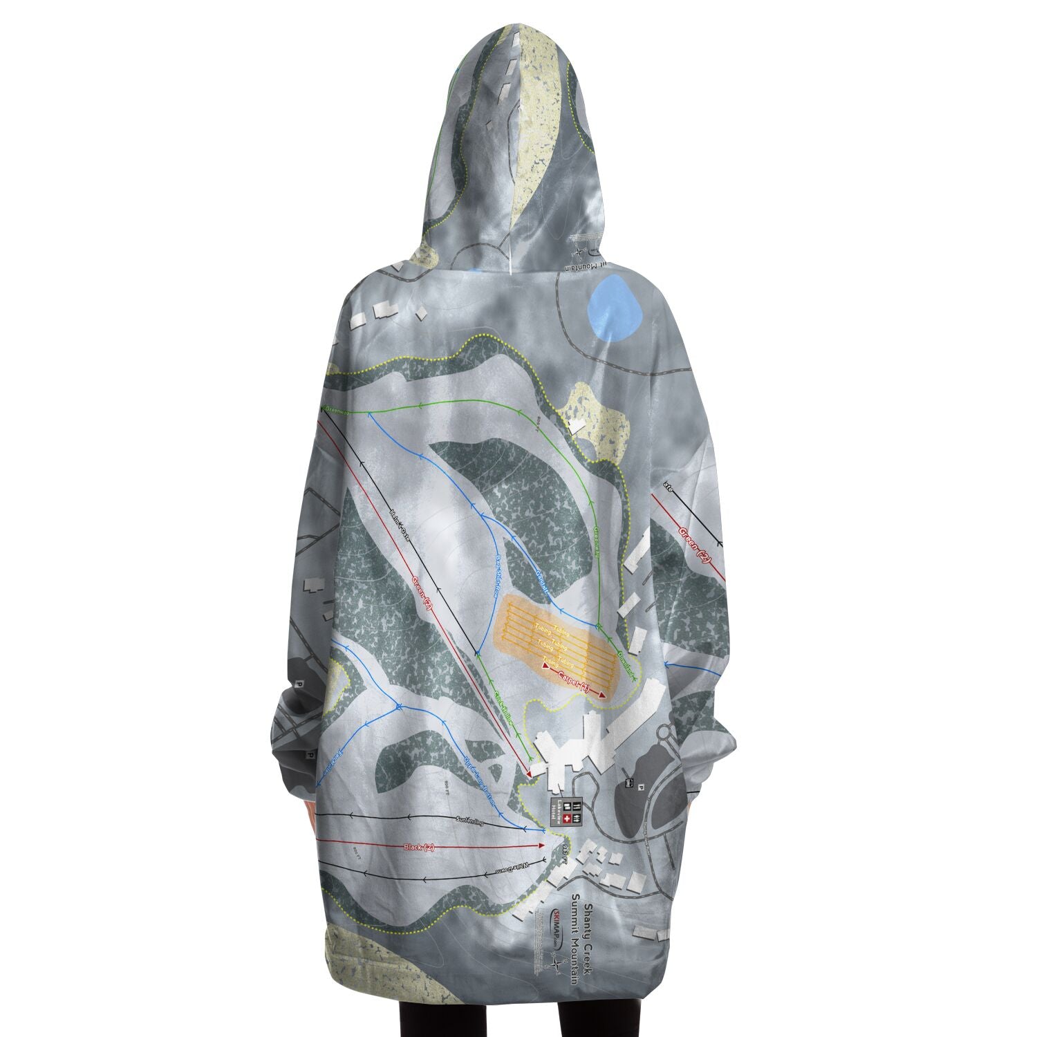 Shanty Creek Summit Mountain, Michigan Ski Trail Map Snug Hoodie