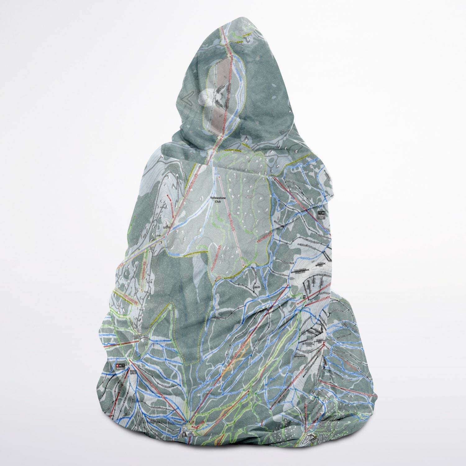 Big Sky, Montana Ski Trail Map - Youth Hooded Blanket