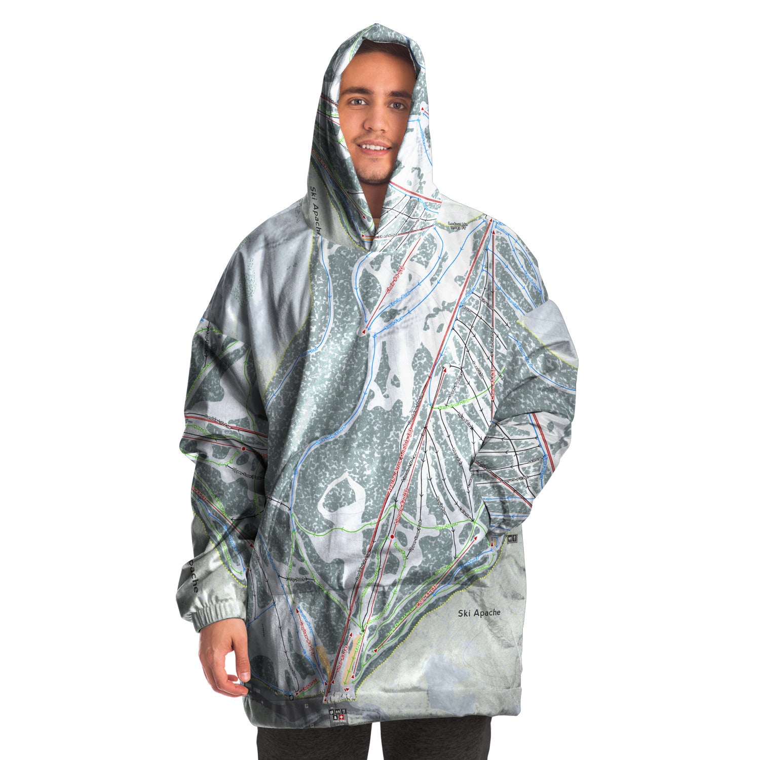 Ski Apache, New Mexico Ski Trail Map - Snug Hoodie