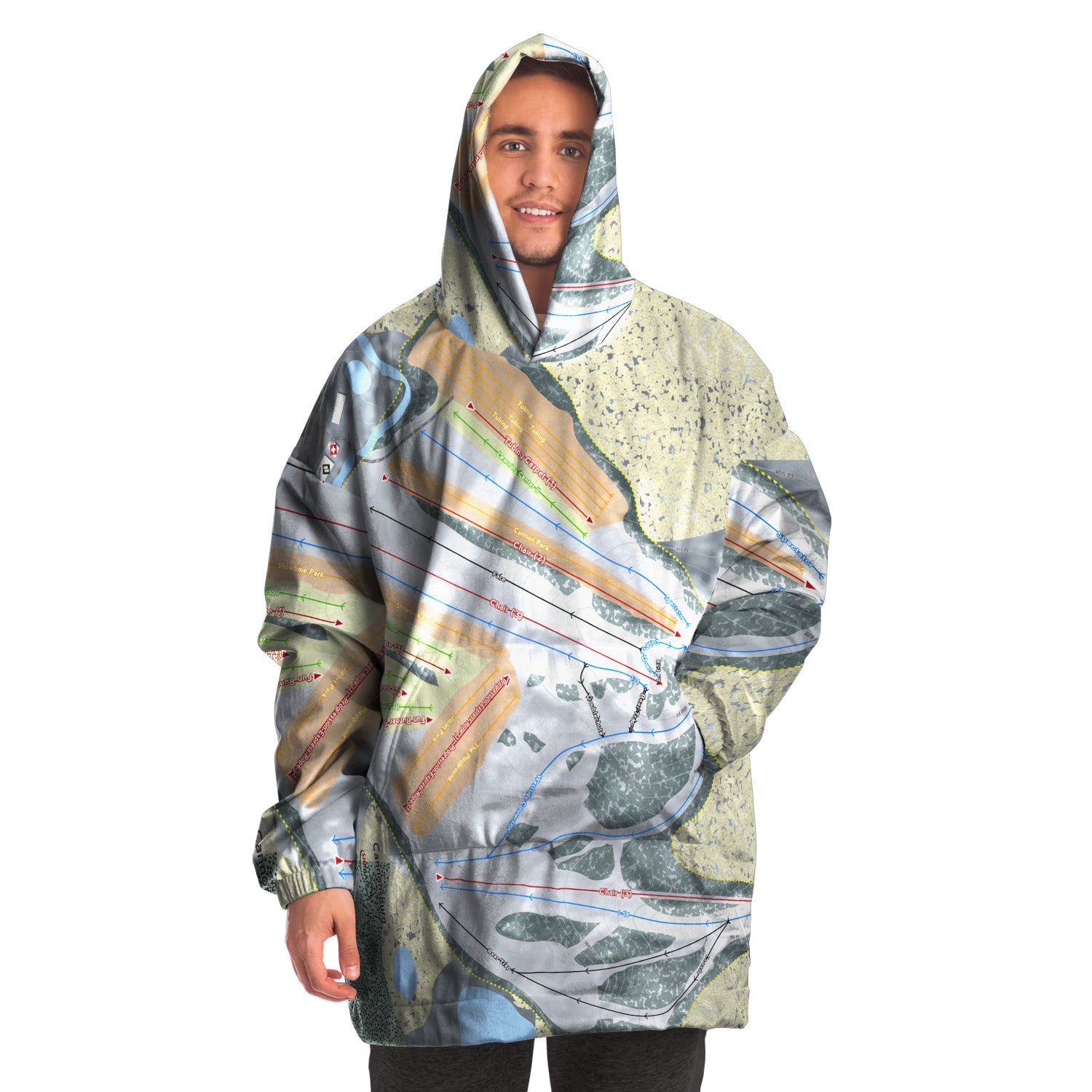 Cannonsburg, Michigan Ski Trail Map Snug Hoodie