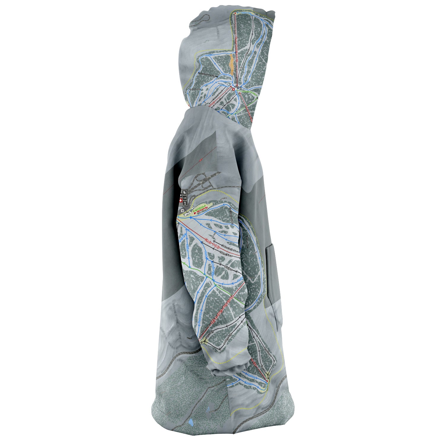 Lookout Pass, Idaho Ski Trail Map - Snug Hoodie