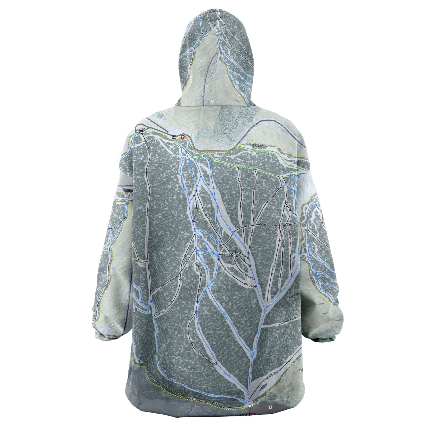 MOOSE MOUNTAIN, ALASKA SKITRAIL MAP Snug Hoodie