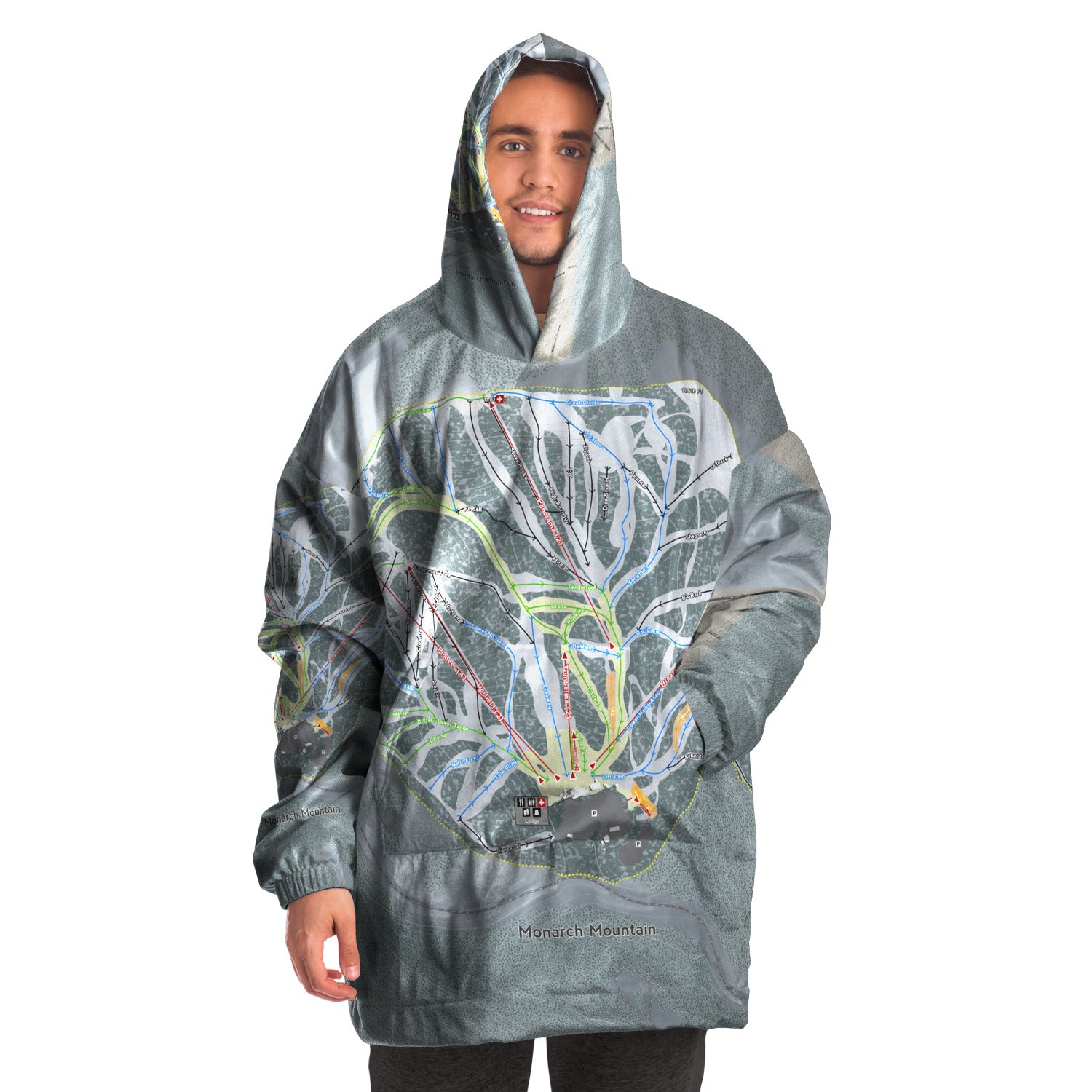 Monarch Mountain, Colorado Ski Trail Map - Snug Hoodie