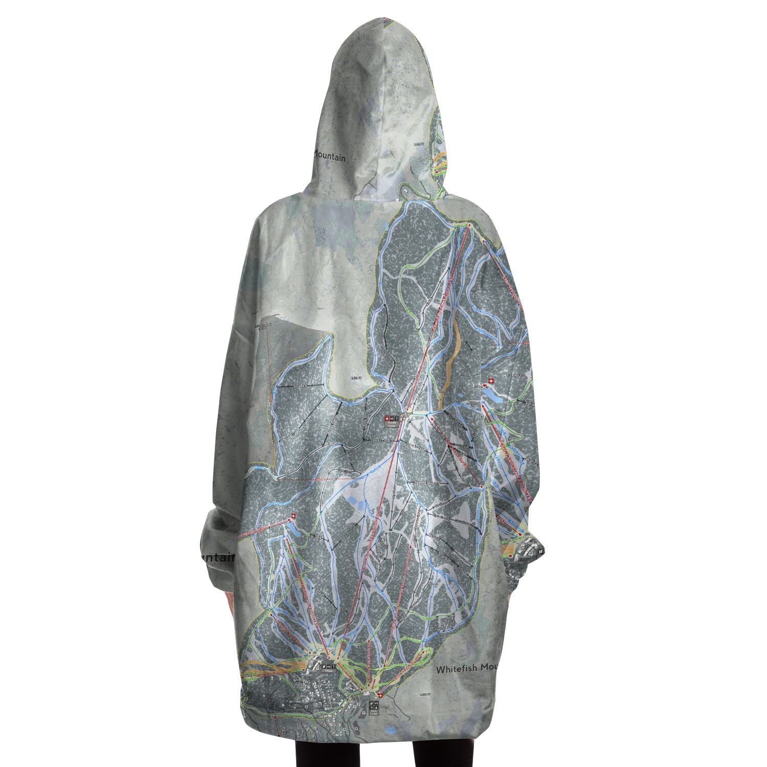 Whitefish Mountain, Montana Ski Trail Map - Snug Hoodie