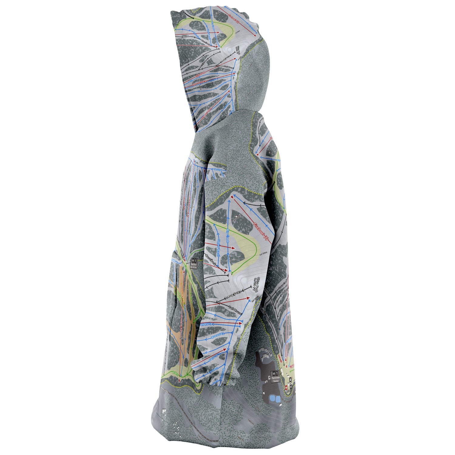 China Peak, California Ski Trail Map - Snug Hoodie