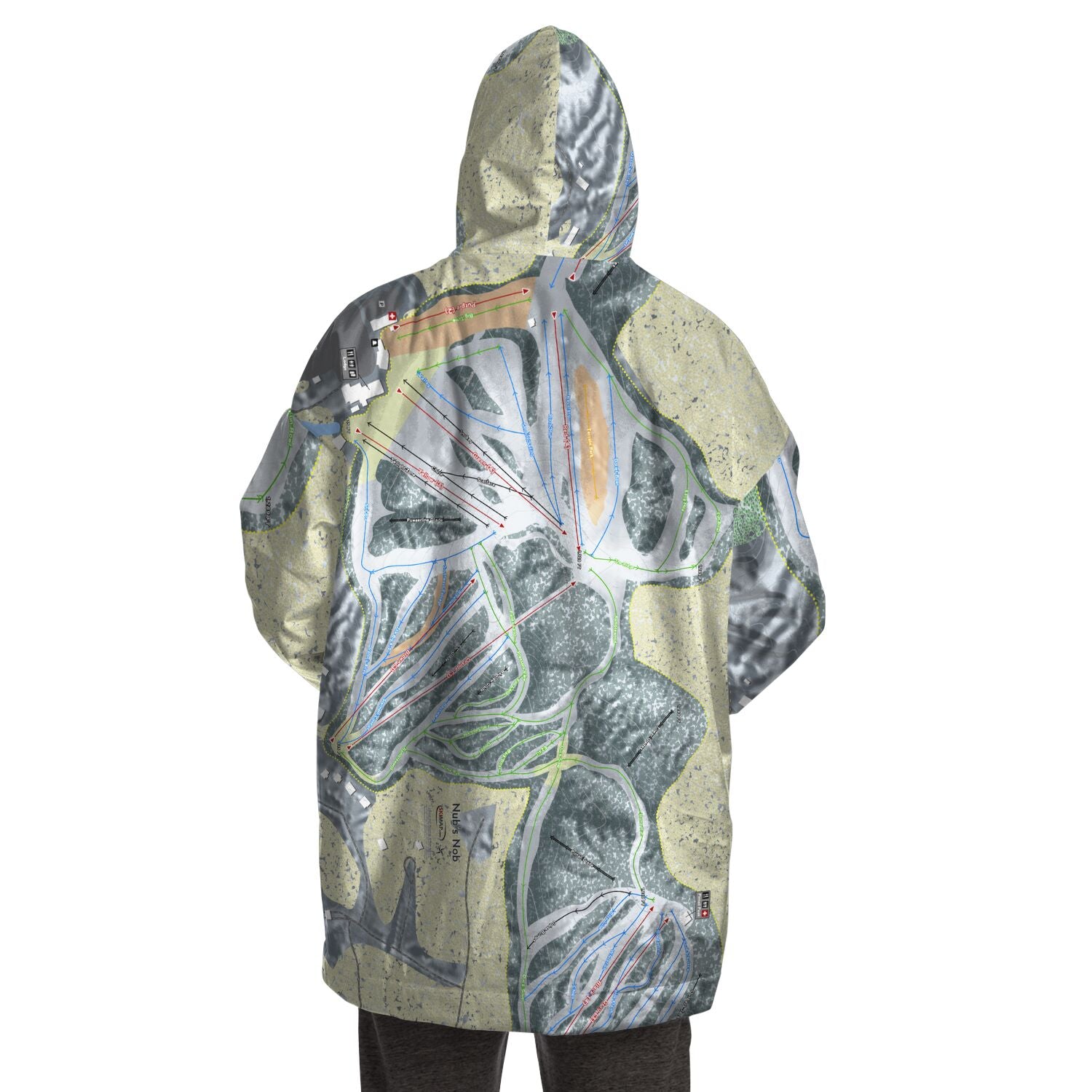 Nub's Nob, Michigan Ski Trail Map Snug Hoodie