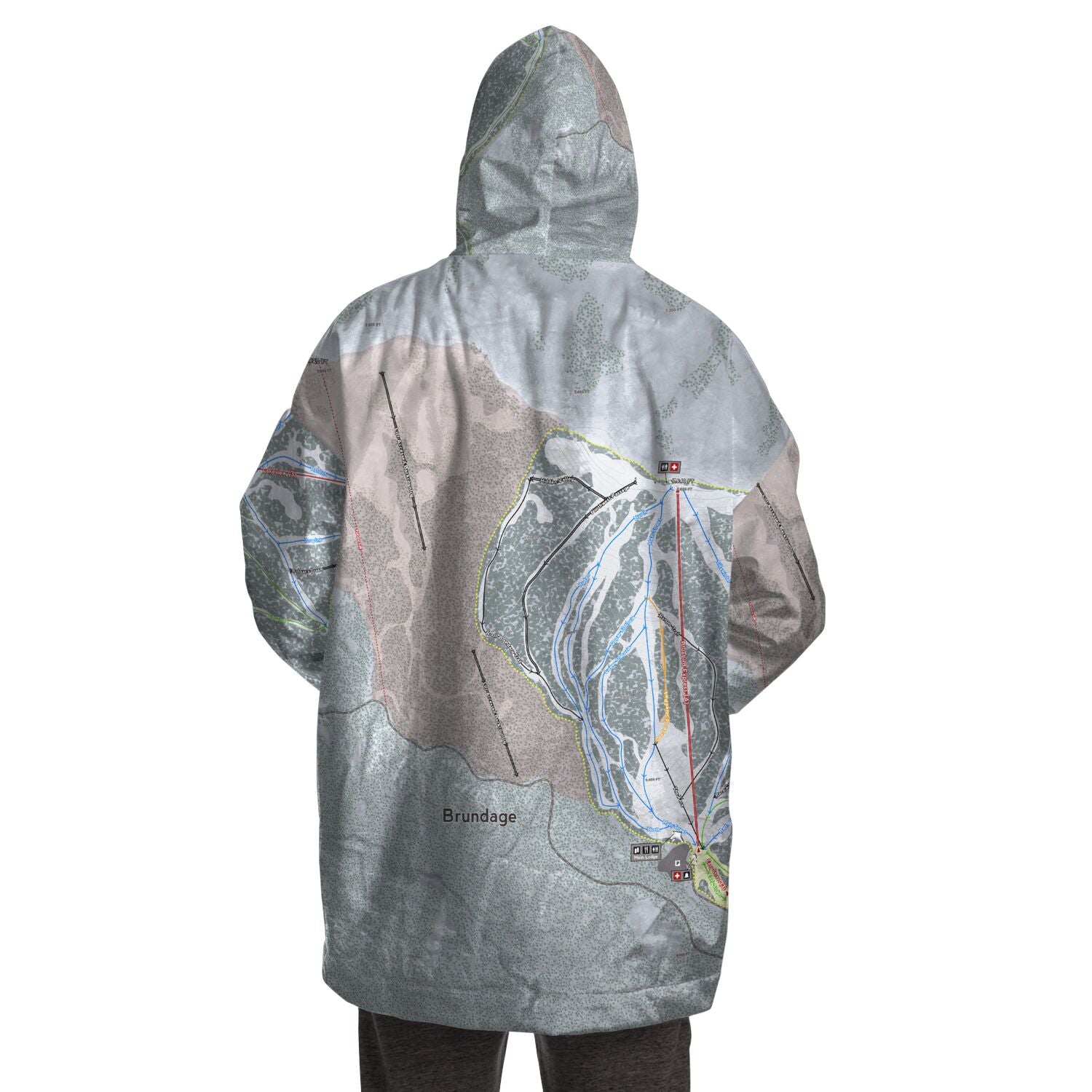 Brundage, Idaho Ski Trail Map - Snug Hoodie