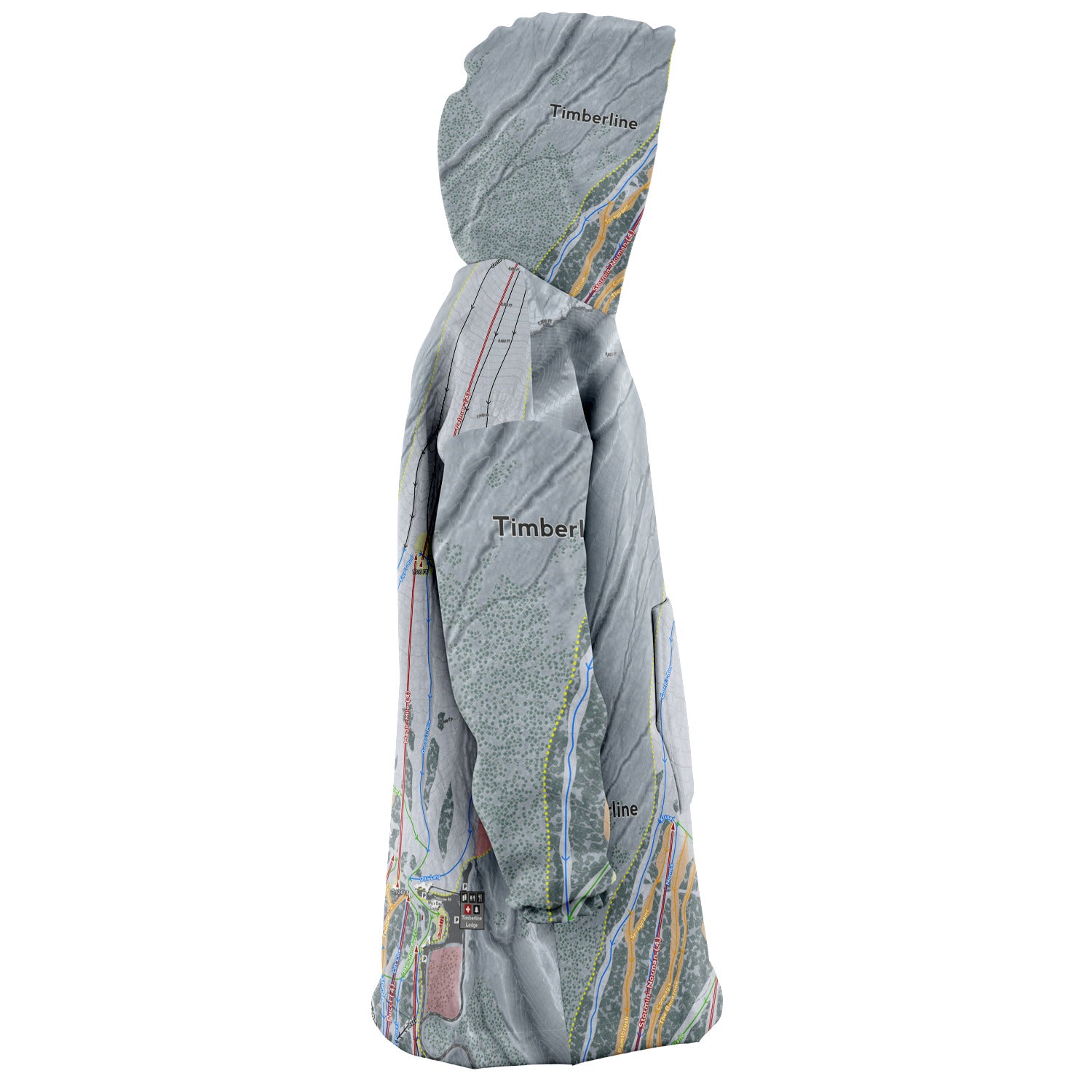 Timberline, Oregon Ski Trail Map - Snug Hoodie