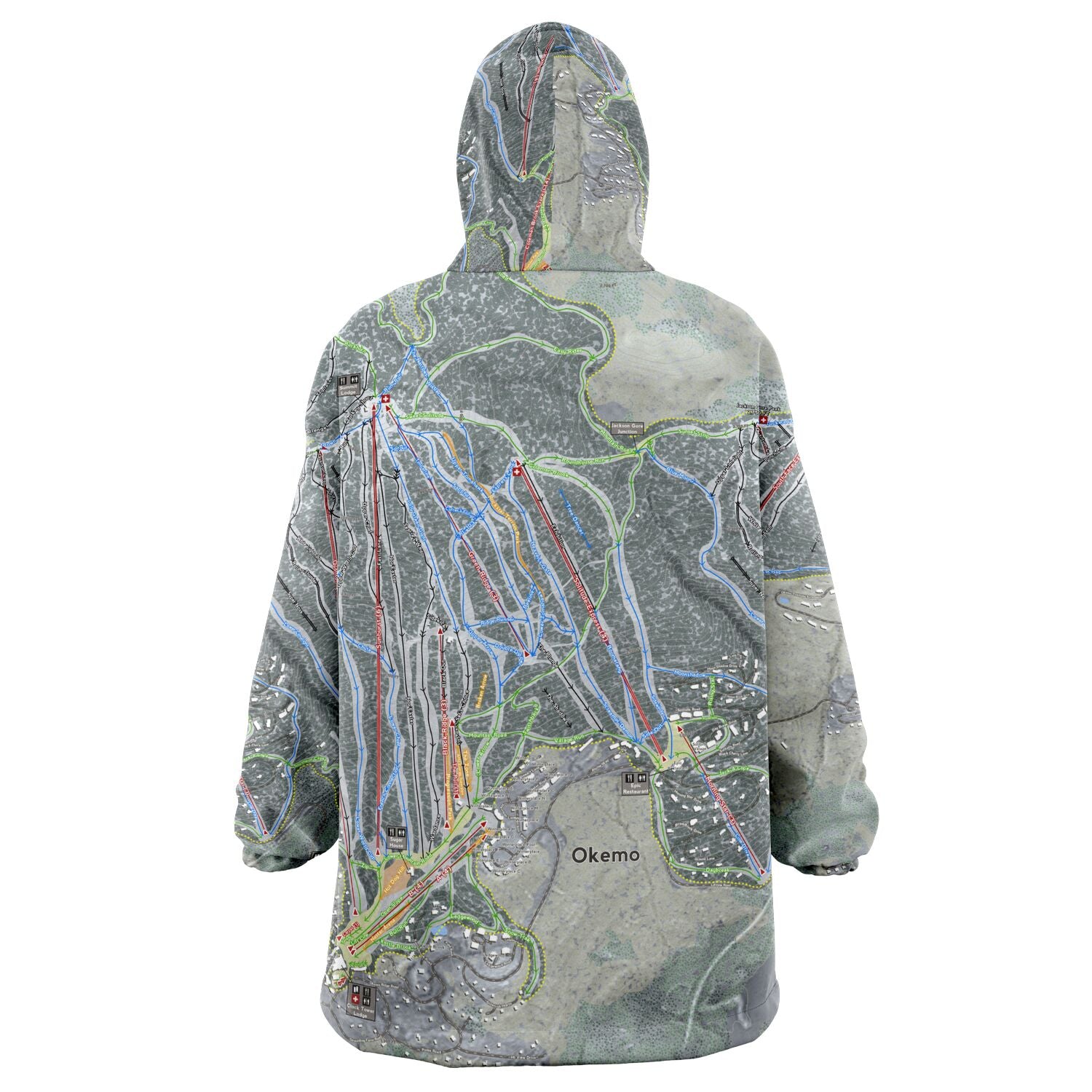 Okemo, Vermont Ski Trail Map - Snug Hoodie