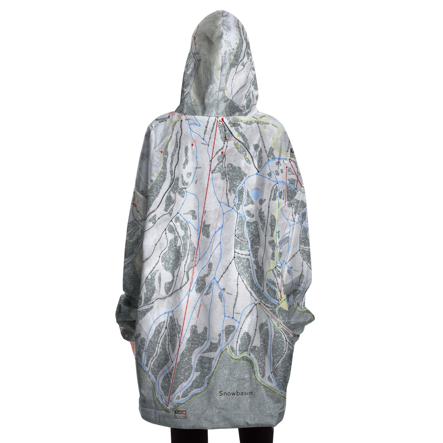 Snowbasin, Utah Ski Trail Map - Snug Hoodie