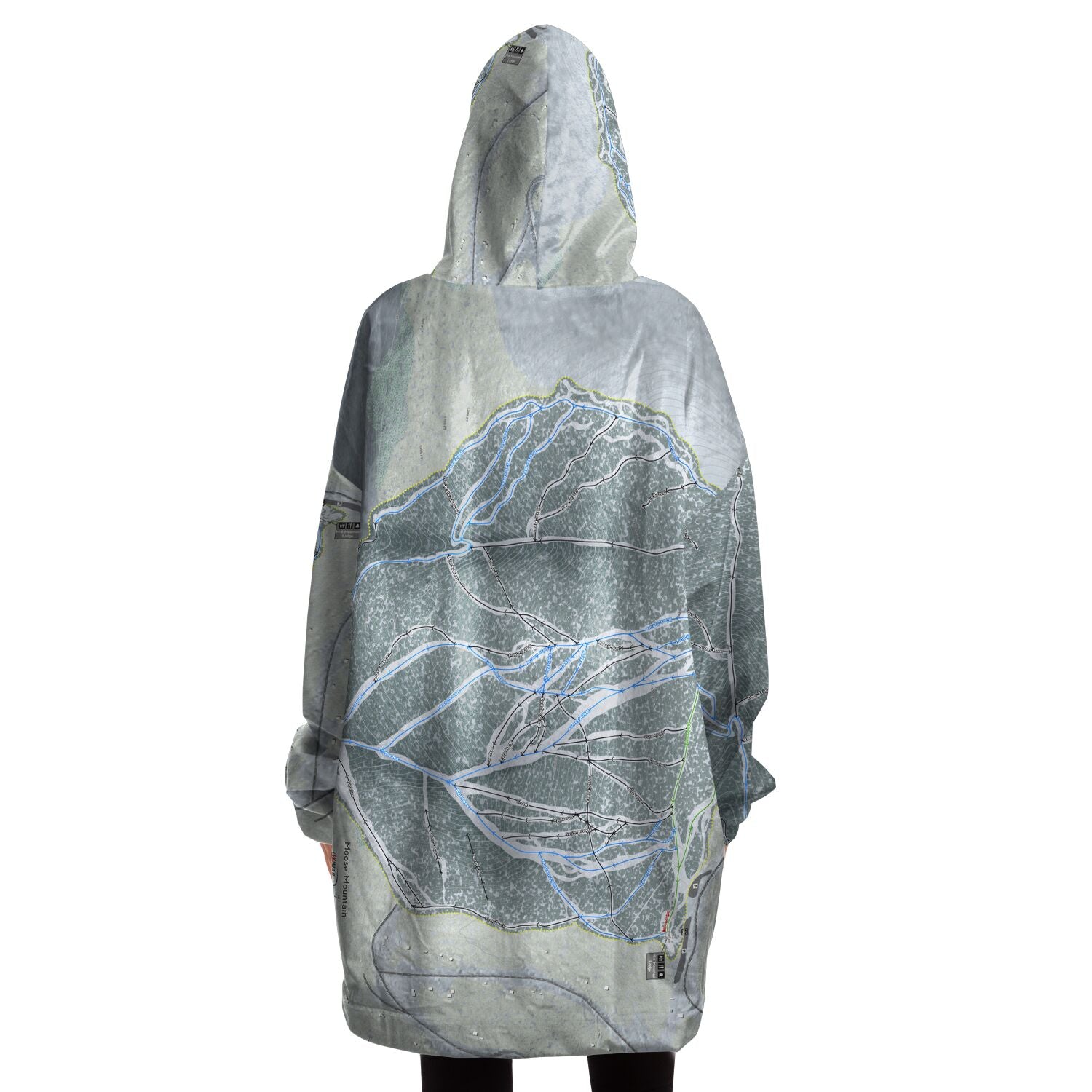 Moose Mountain, Alaska Ski Trail Map Snug Hoodie