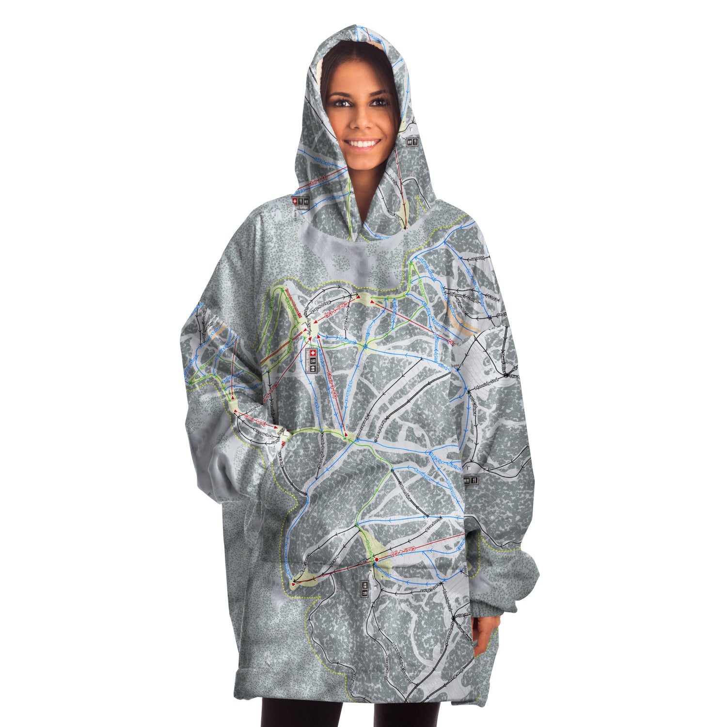 Silver Mountain, Idaho Ski Trail Map - Snug Hoodie