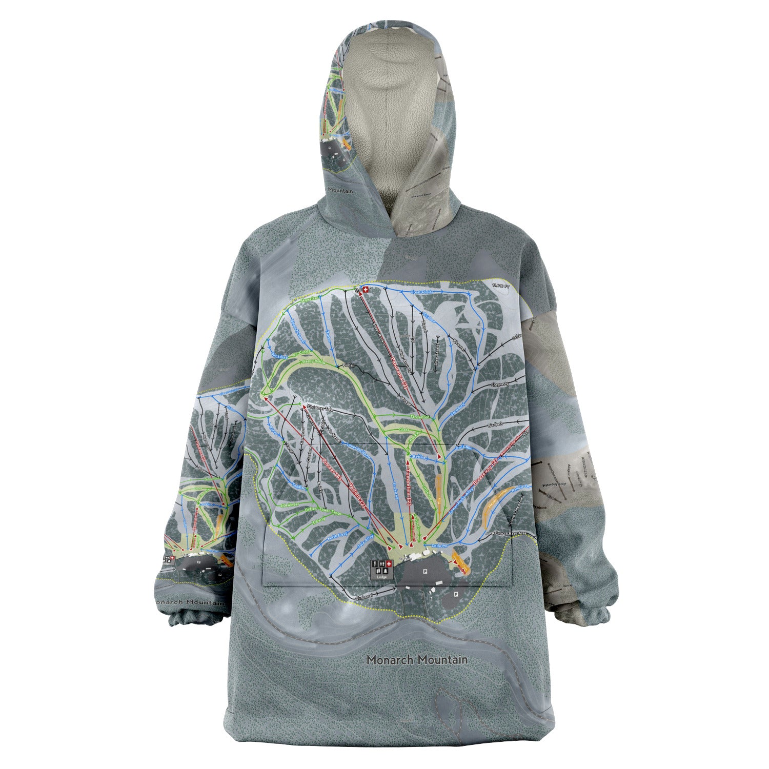 Monarch Mountain, Colorado Ski Trail Map - Snug Hoodie