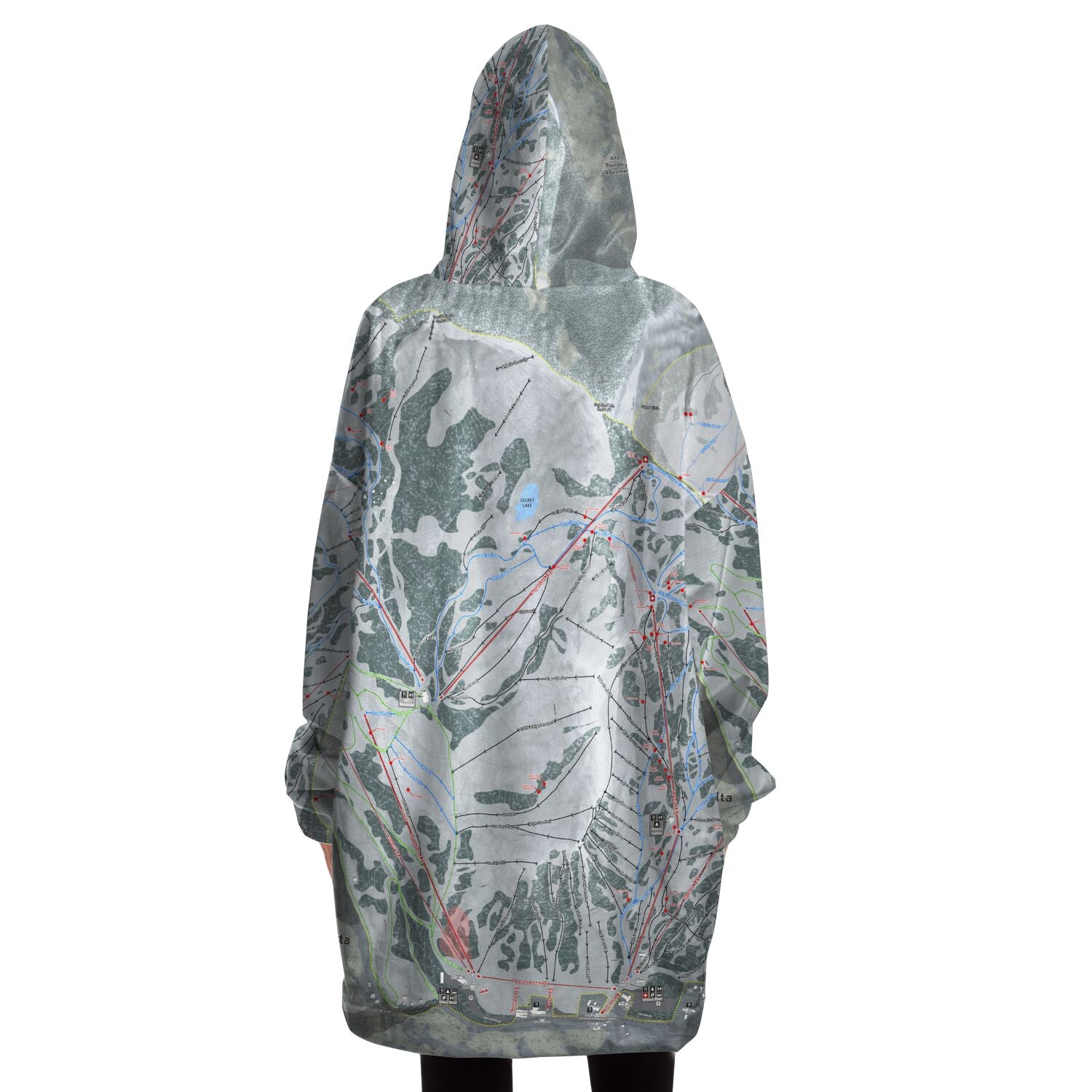 Alta, Utah Ski Trail Map - Snug Hoodie