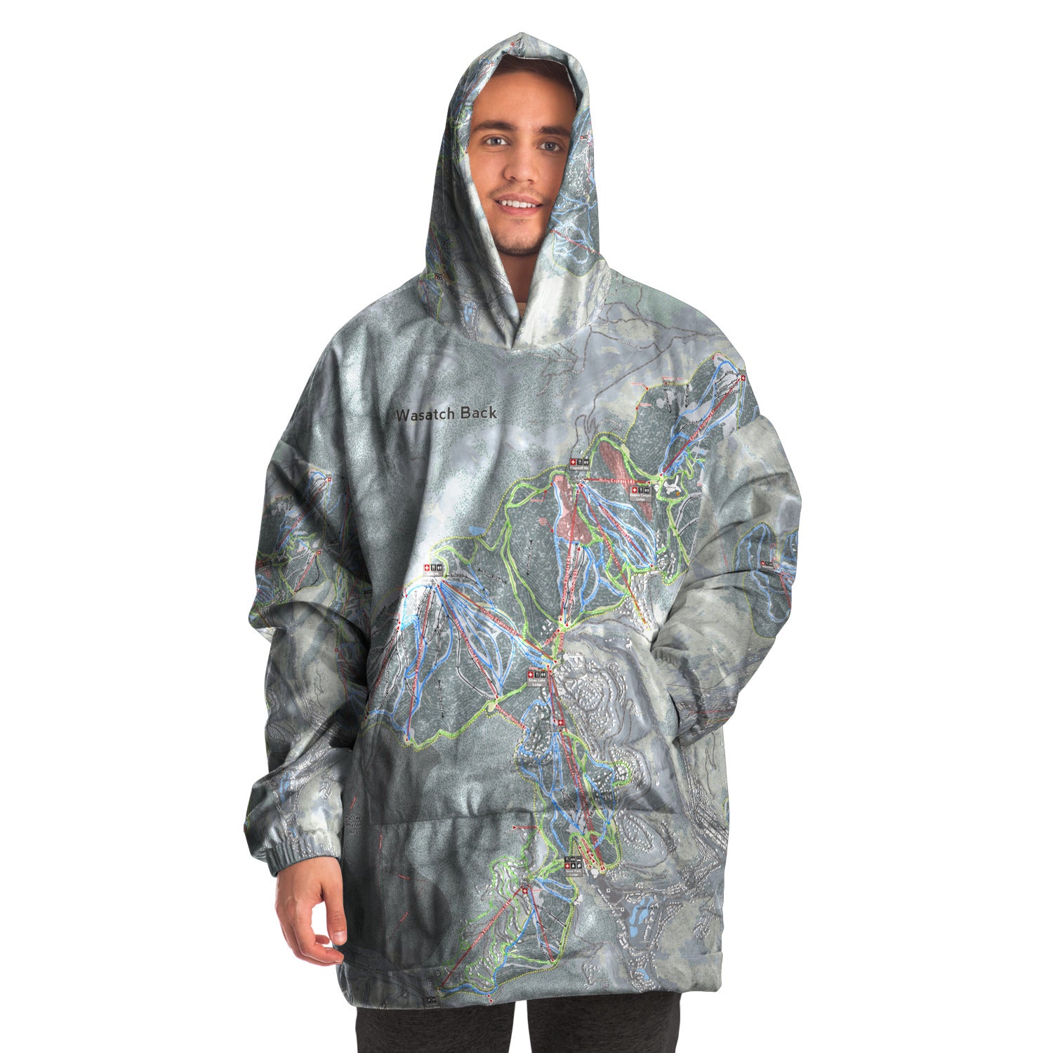 WASATCH BACK, Utah Ski Trail Map - Snug Hoodie