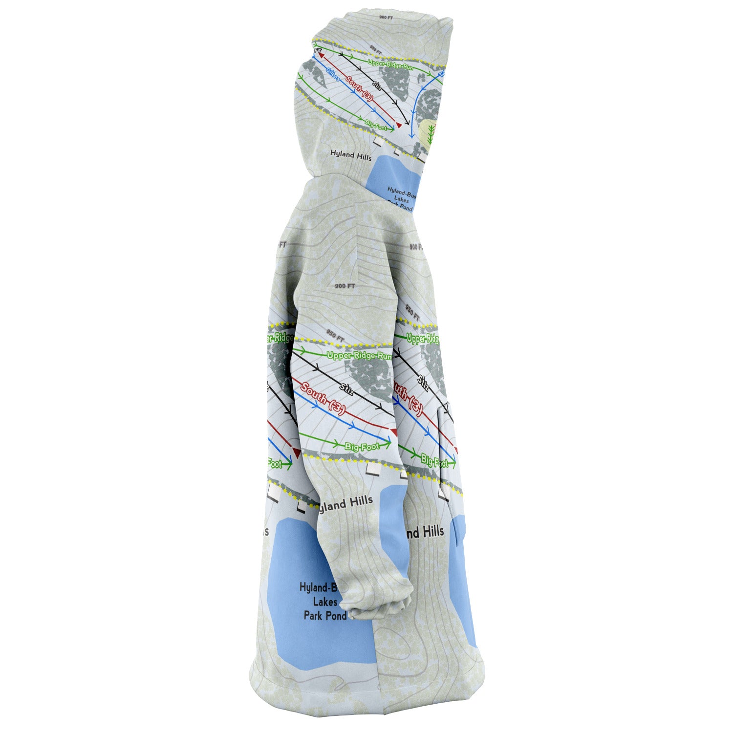 Hyland Hills, Minnesota Ski Trail Map - Snug Hoodie