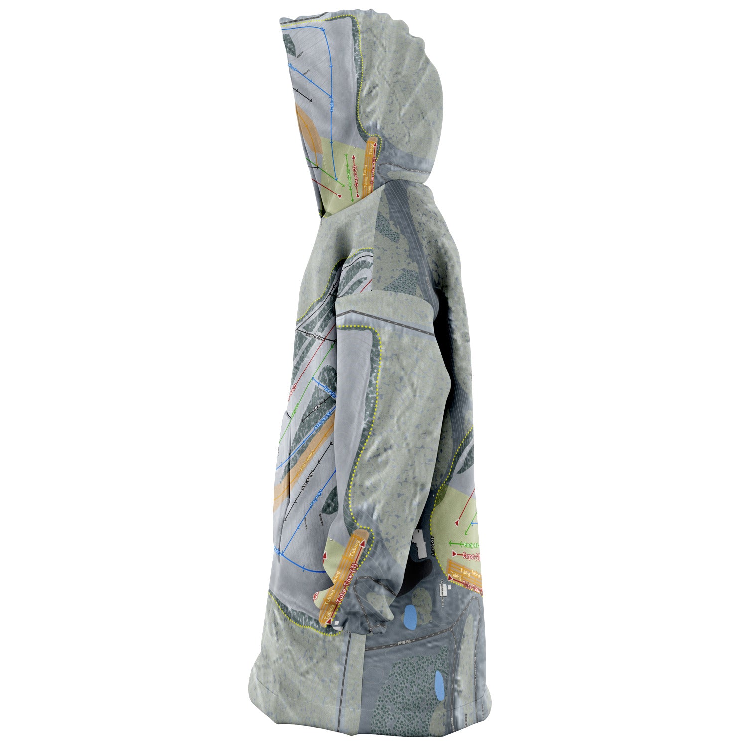 Birch Hill, Alaska Ski Trail Map Snug Hoodie