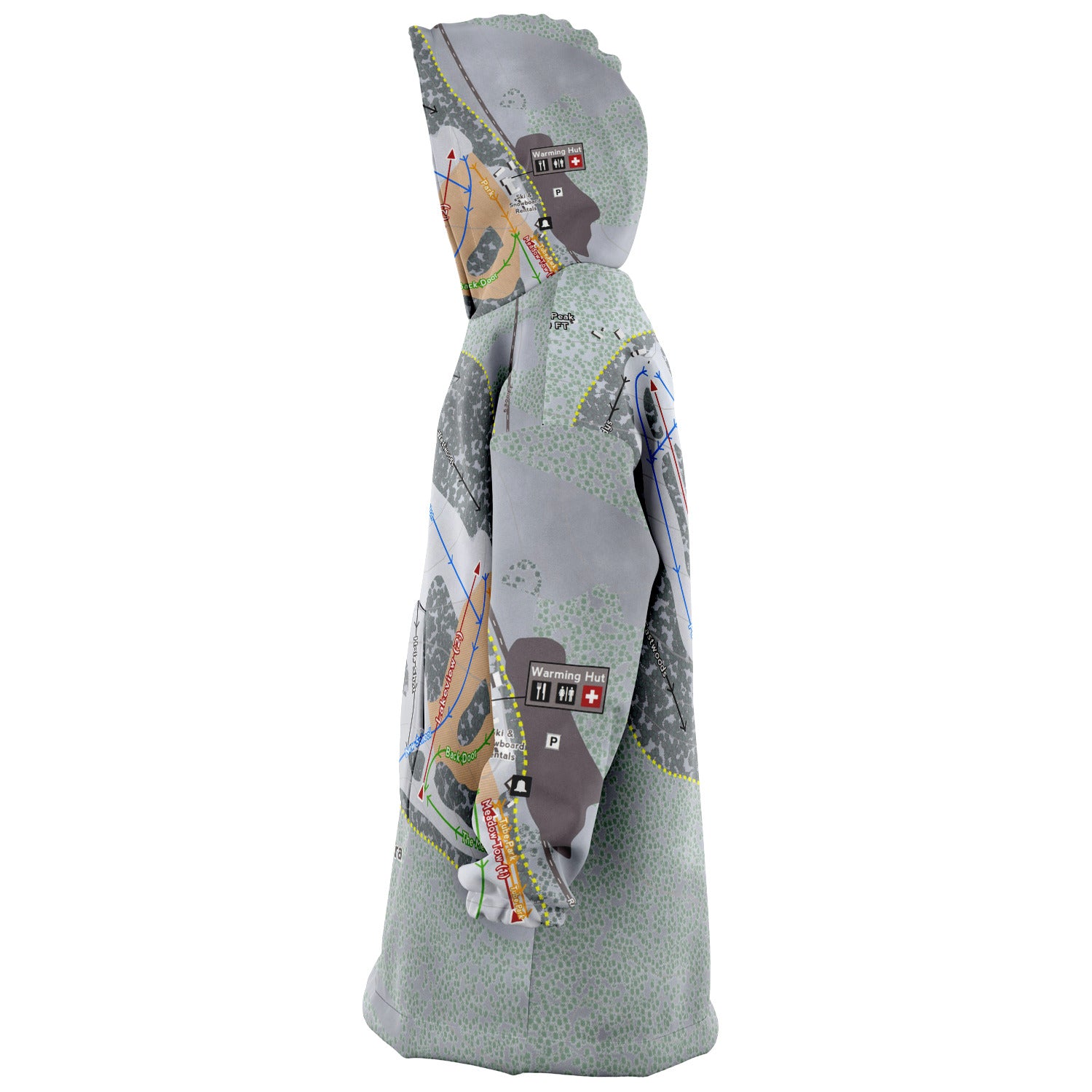 Alta Sierra, California Ski Trail Map - Snug Hoodie