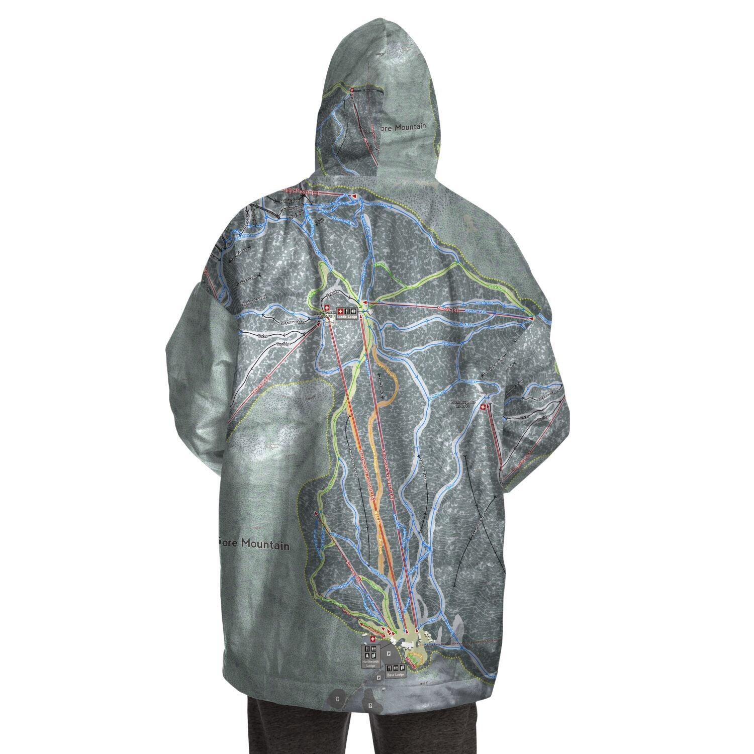 Gore Mountain, New York Ski Trail Map - Snug Hoodie