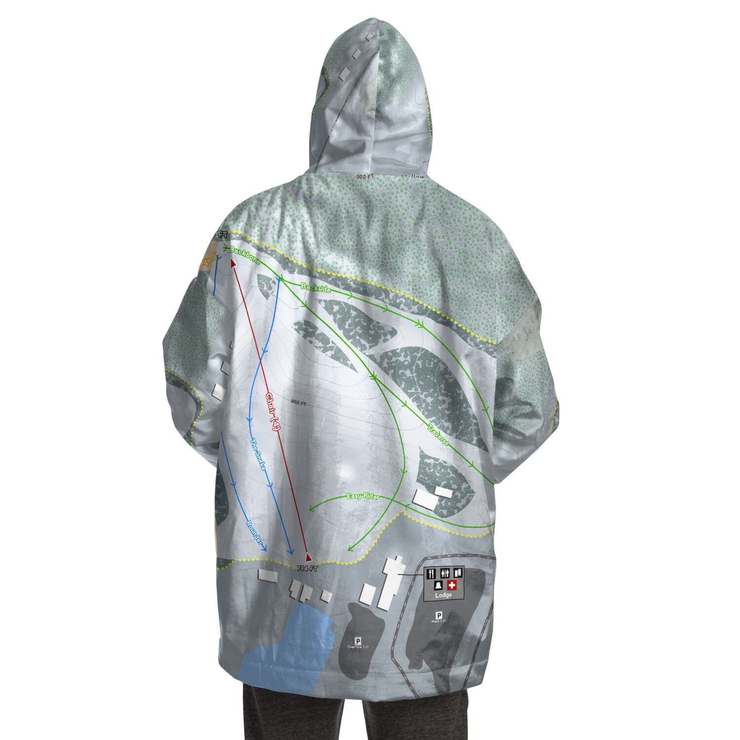 Sleepy Hollow Sports Park, Iowa Ski Trail Map - Snug Hoodie