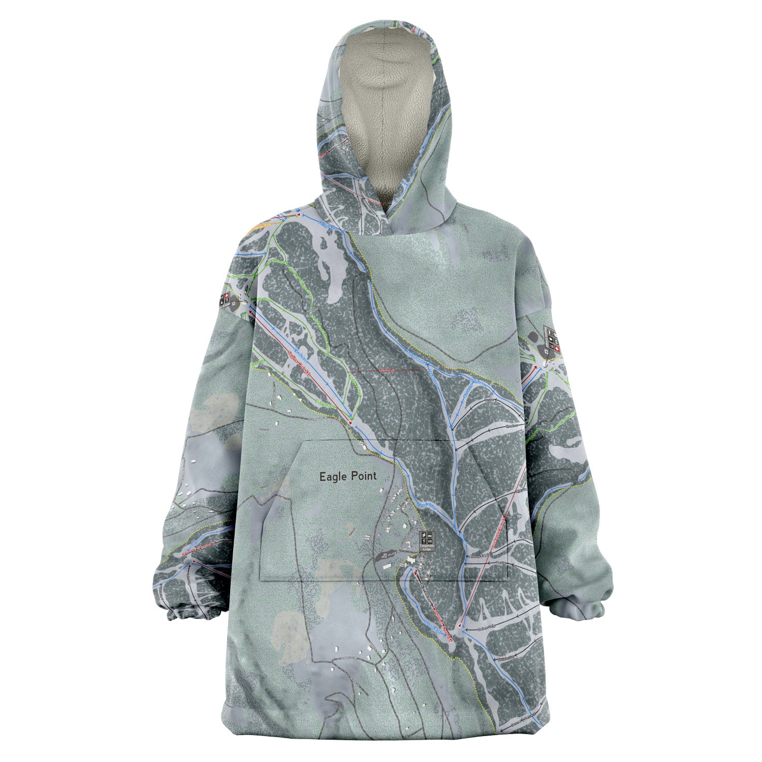 Eagle Point, Utah Ski Trail Map - Snug Hoodie