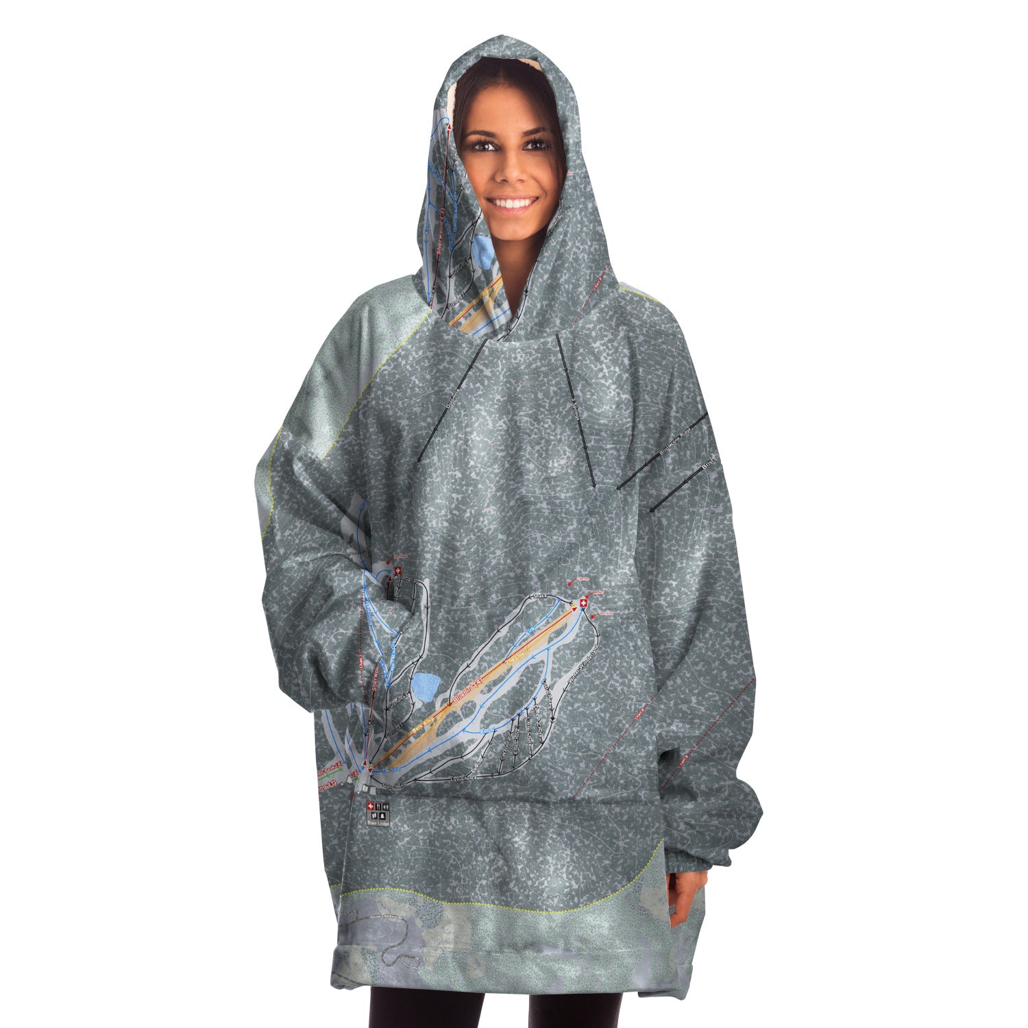 Lee Canyon, Nevada Ski Trail Map - Snug Hoodie