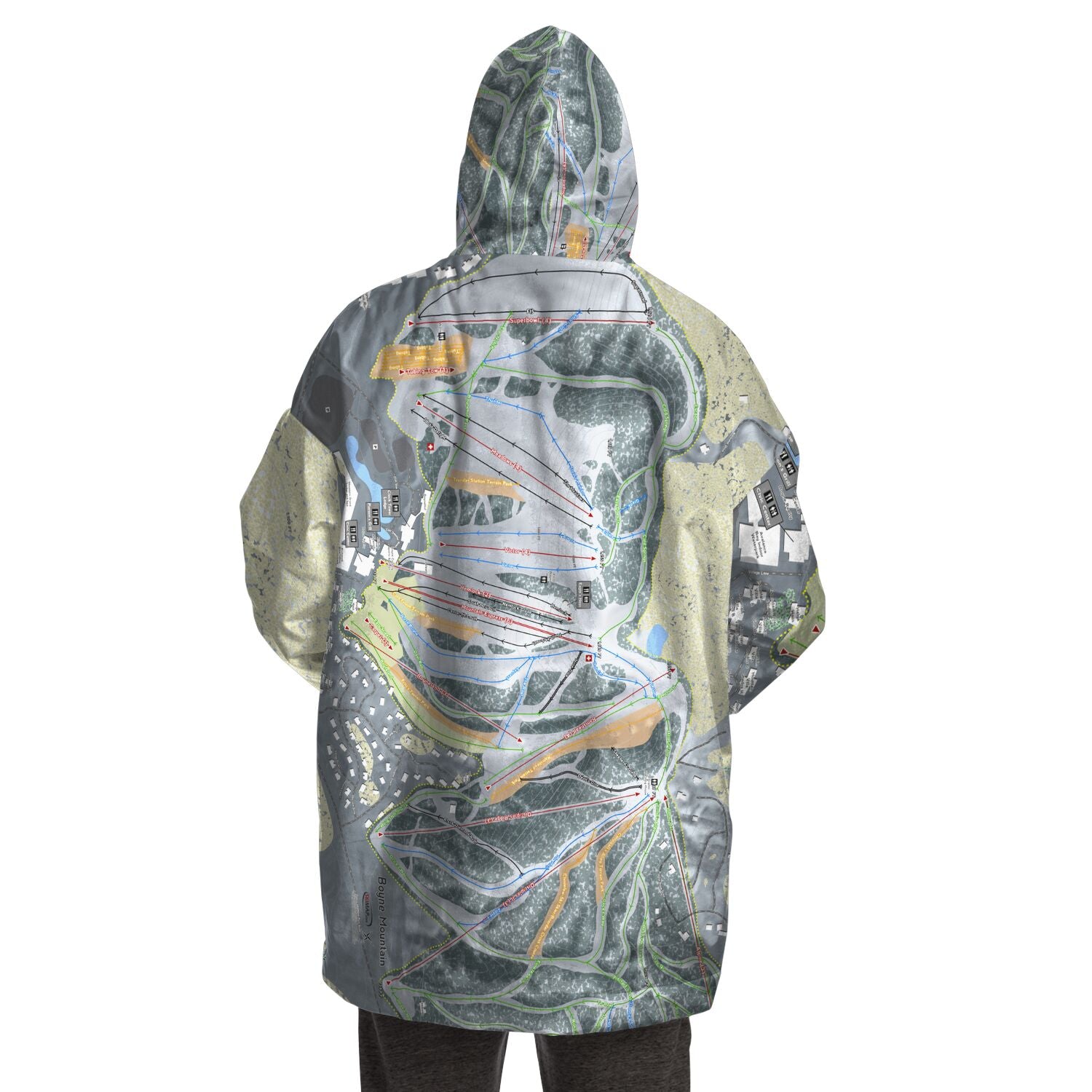 Boyne Mountain, Michigan Ski Trail Map Snug Hoodie