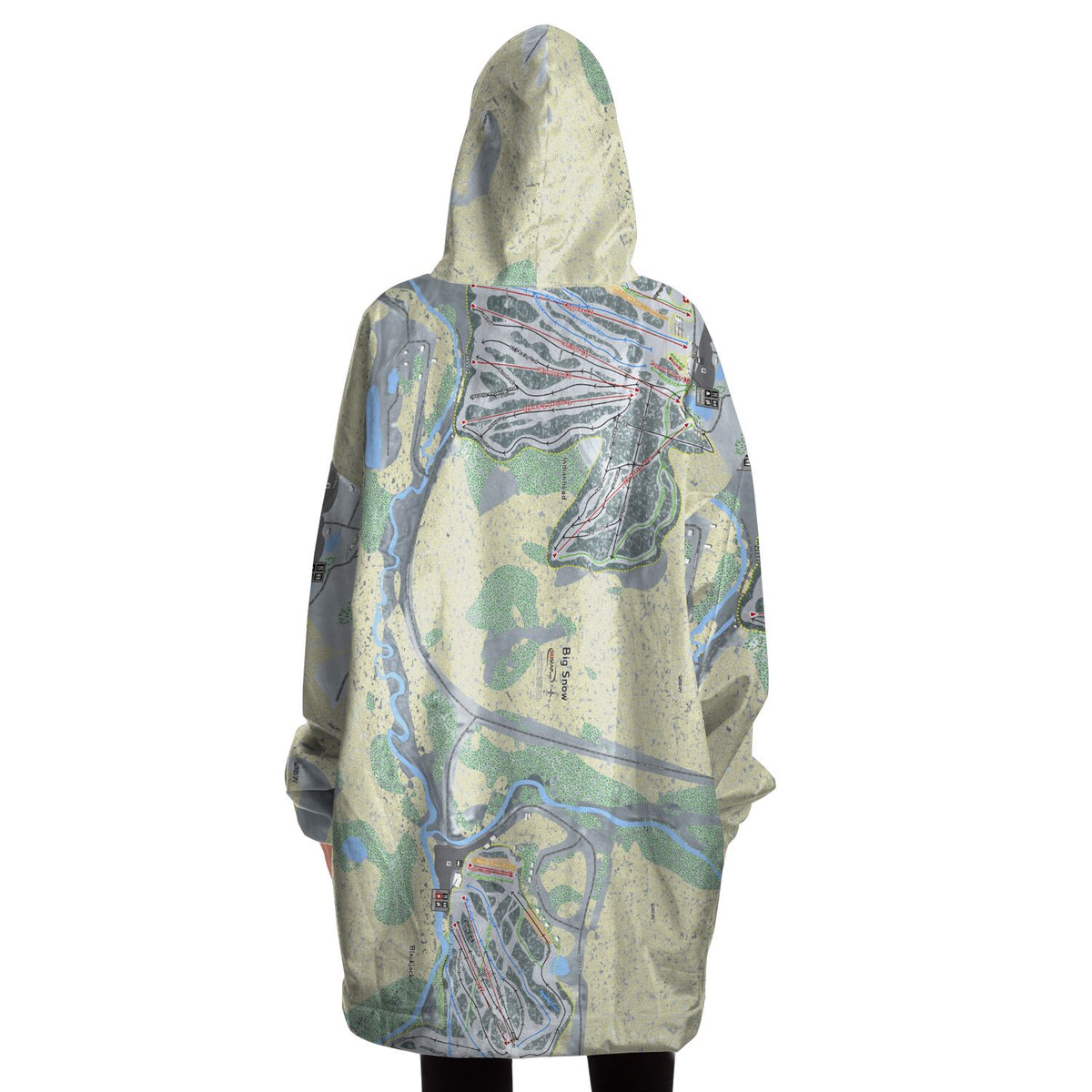 Big Snow, Michigan Ski Trail Map Snug Hoodie