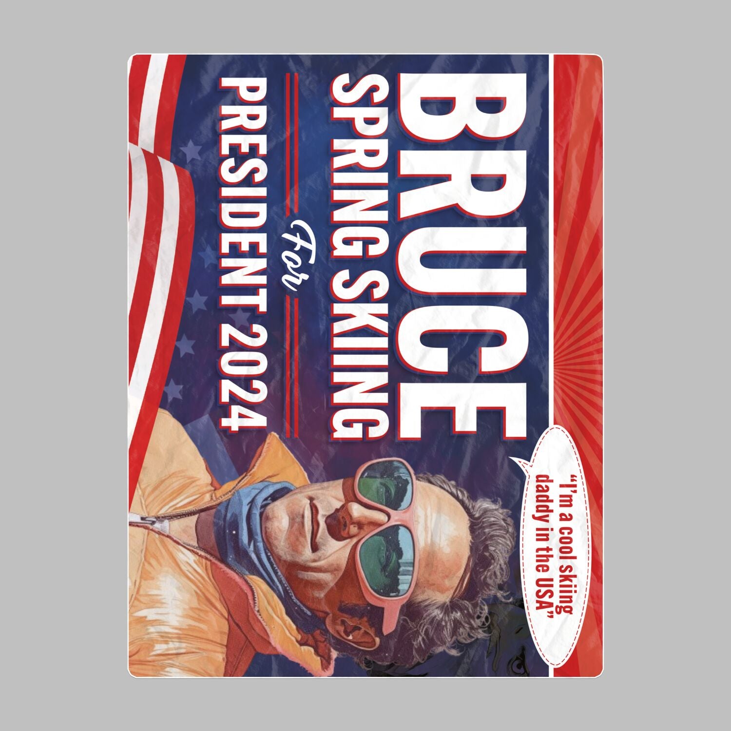 Bruce Spring Skiing For President 2024 Oversized Beach Towel