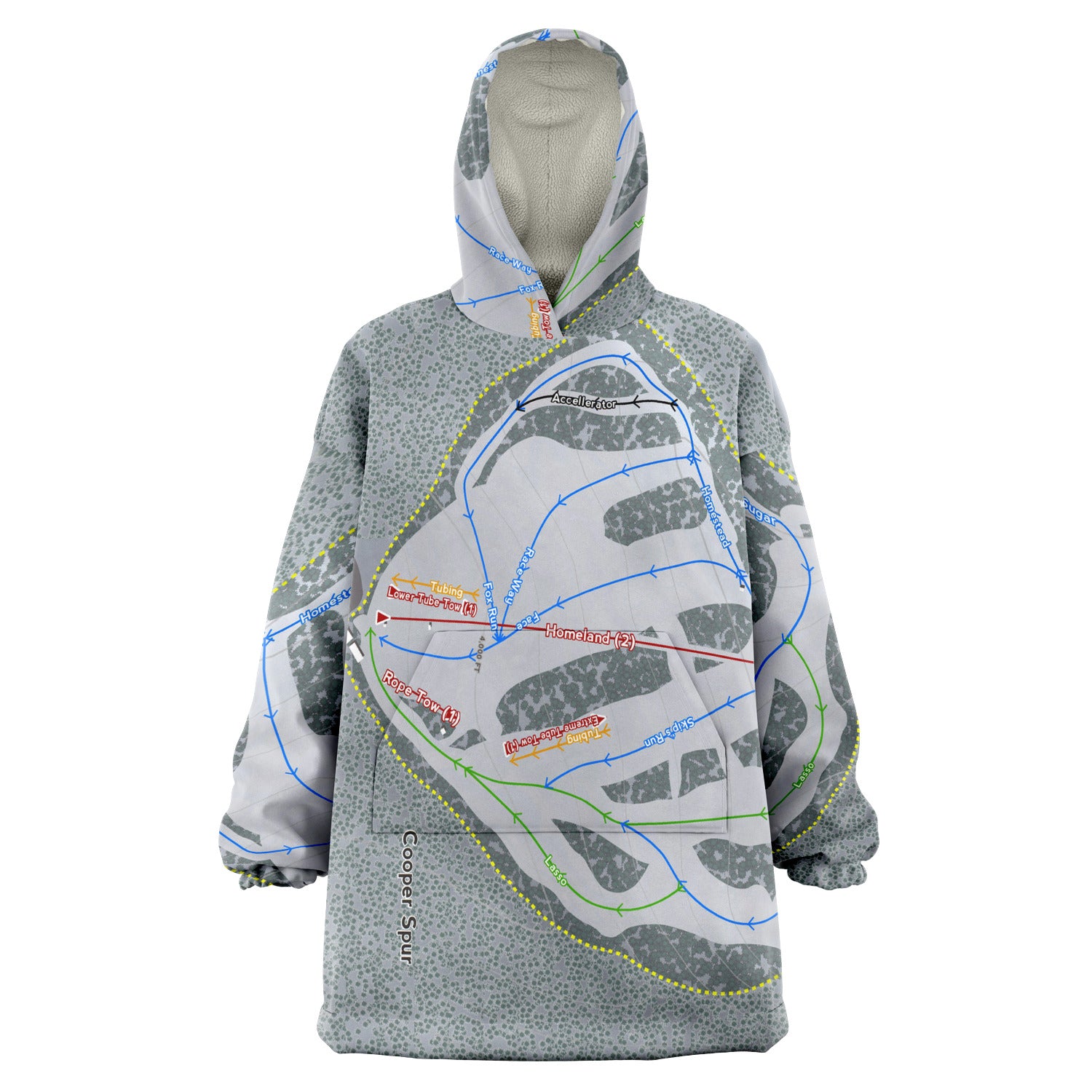 Cooper Spur, Oregon Ski Trail Map Snug Hoodie