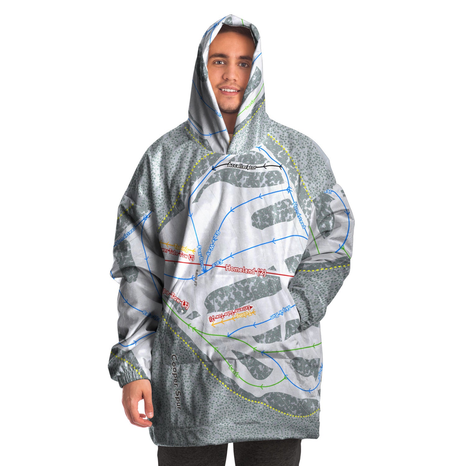 Cooper Spur, Oregon Ski Trail Map Snug Hoodie