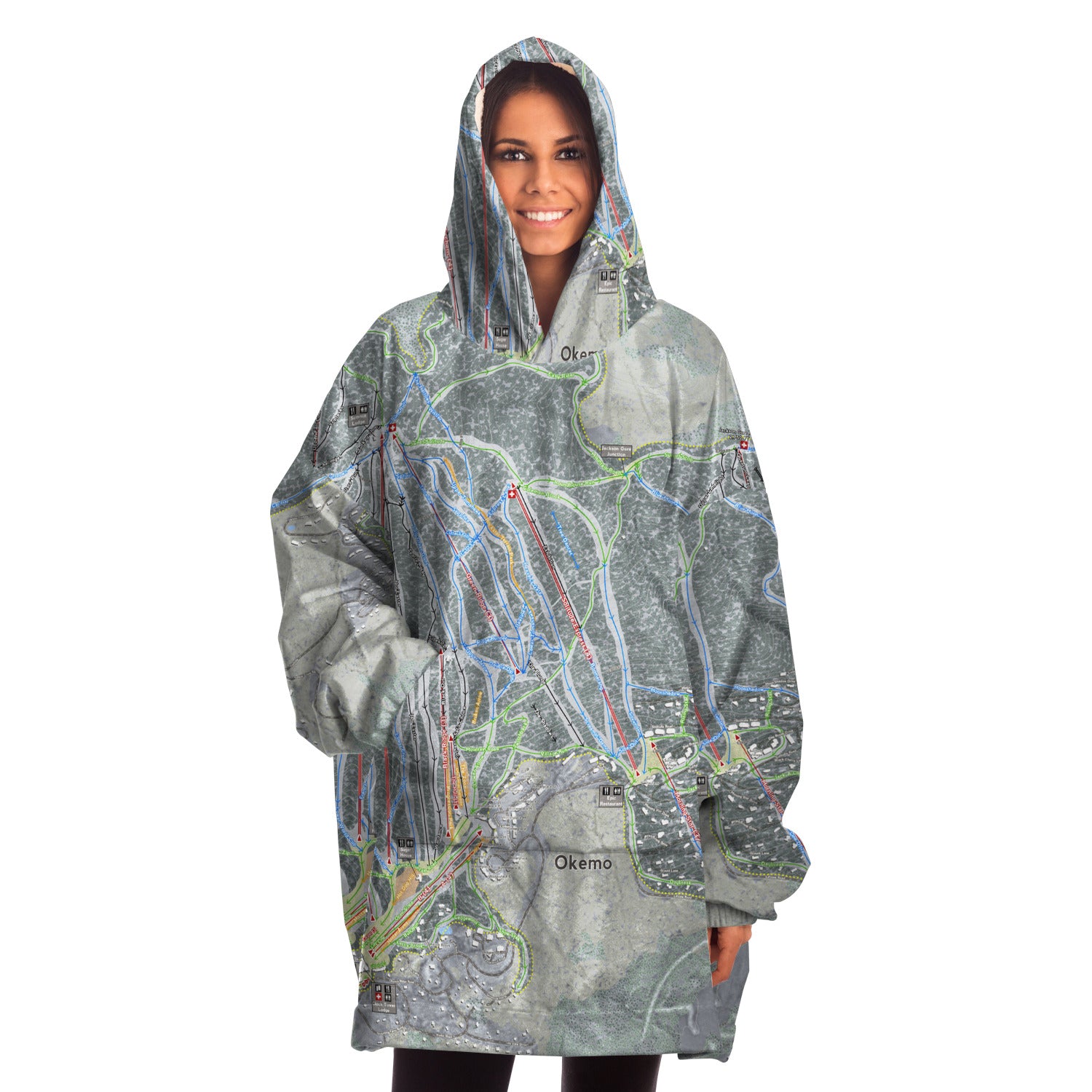 Okemo, Vermont Ski Trail Map - Snug Hoodie