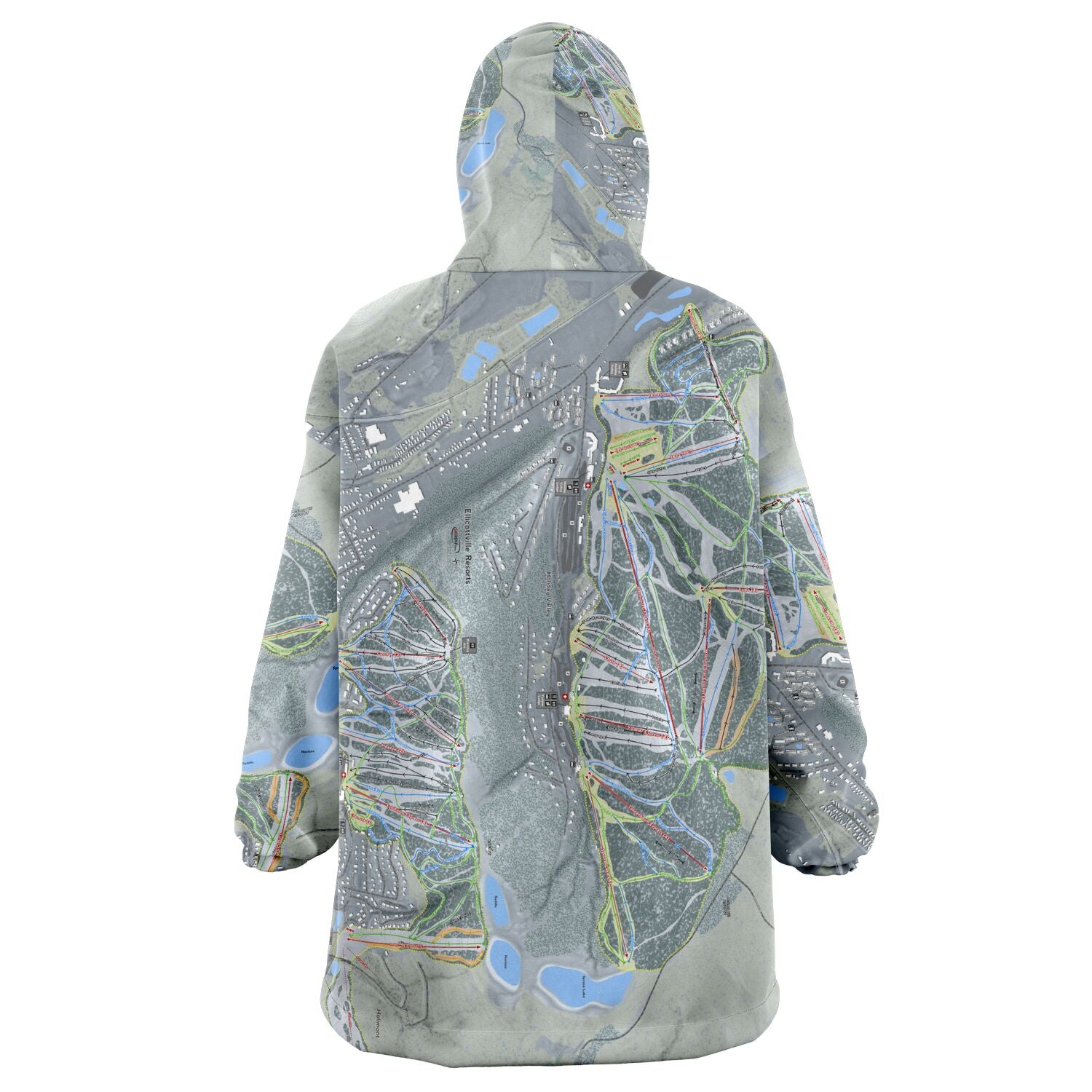 Holiday Valley Combo, New York Ski Trail Map - Snug Hoodie