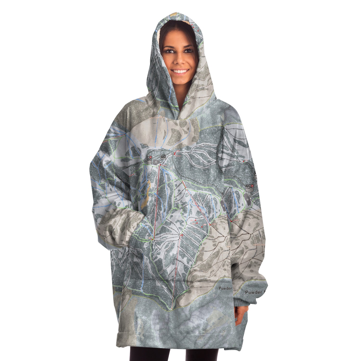 Powder Mountain, Utah Ski Trail Map - Snug Hoodie