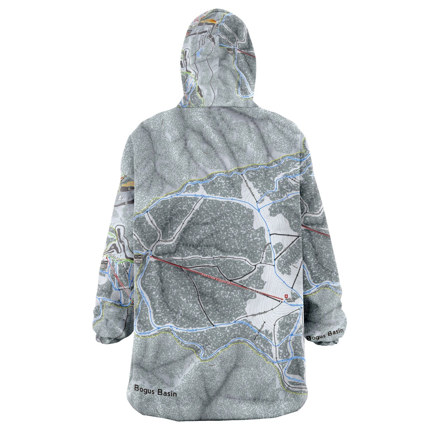 Bogus Basin, Idaho Ski Trail Map - Snug Hoodie