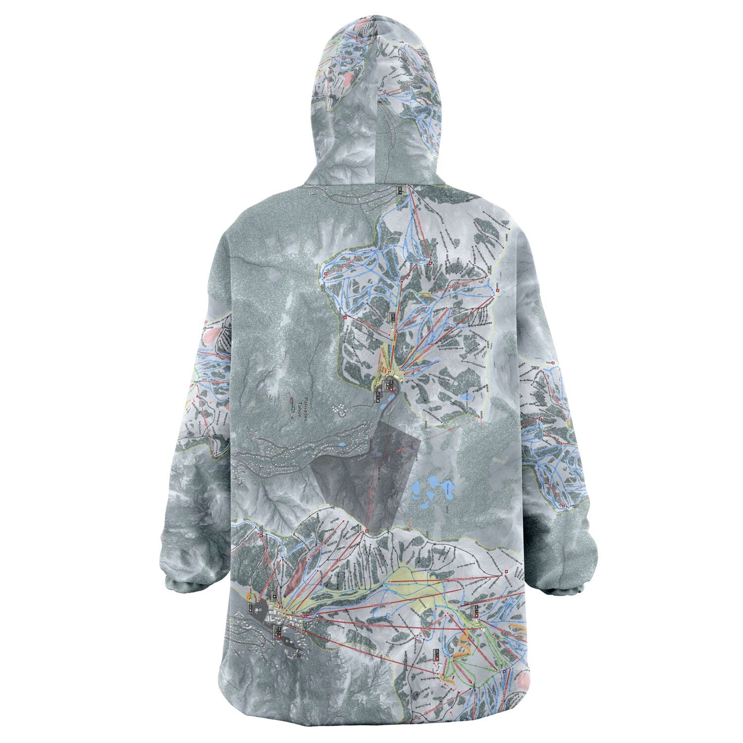 Palisades Tahoe, California Ski Trail Map - Snug Hoodie