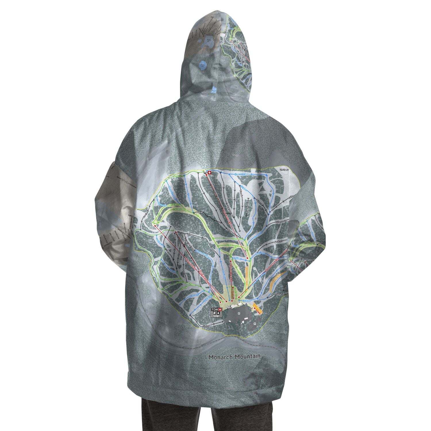 Monarch Mountain, Colorado Ski Trail Map - Snug Hoodie