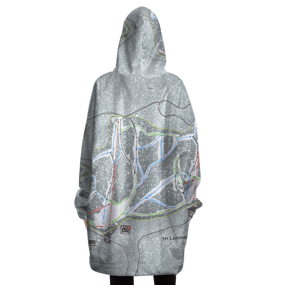 Mt Lemmon, Arizona Ski Trail Map Snug Hoodie