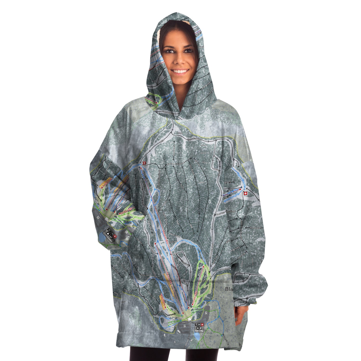 Black Mountain, Maine Ski Trail Map - Snug Hoodie