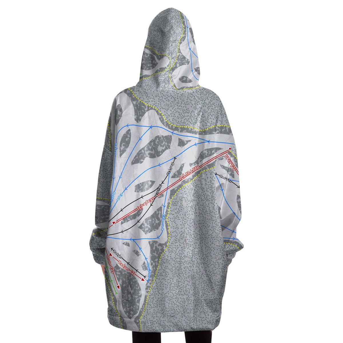 Badger Pass, California Ski Trail Map - Snug Hoodie