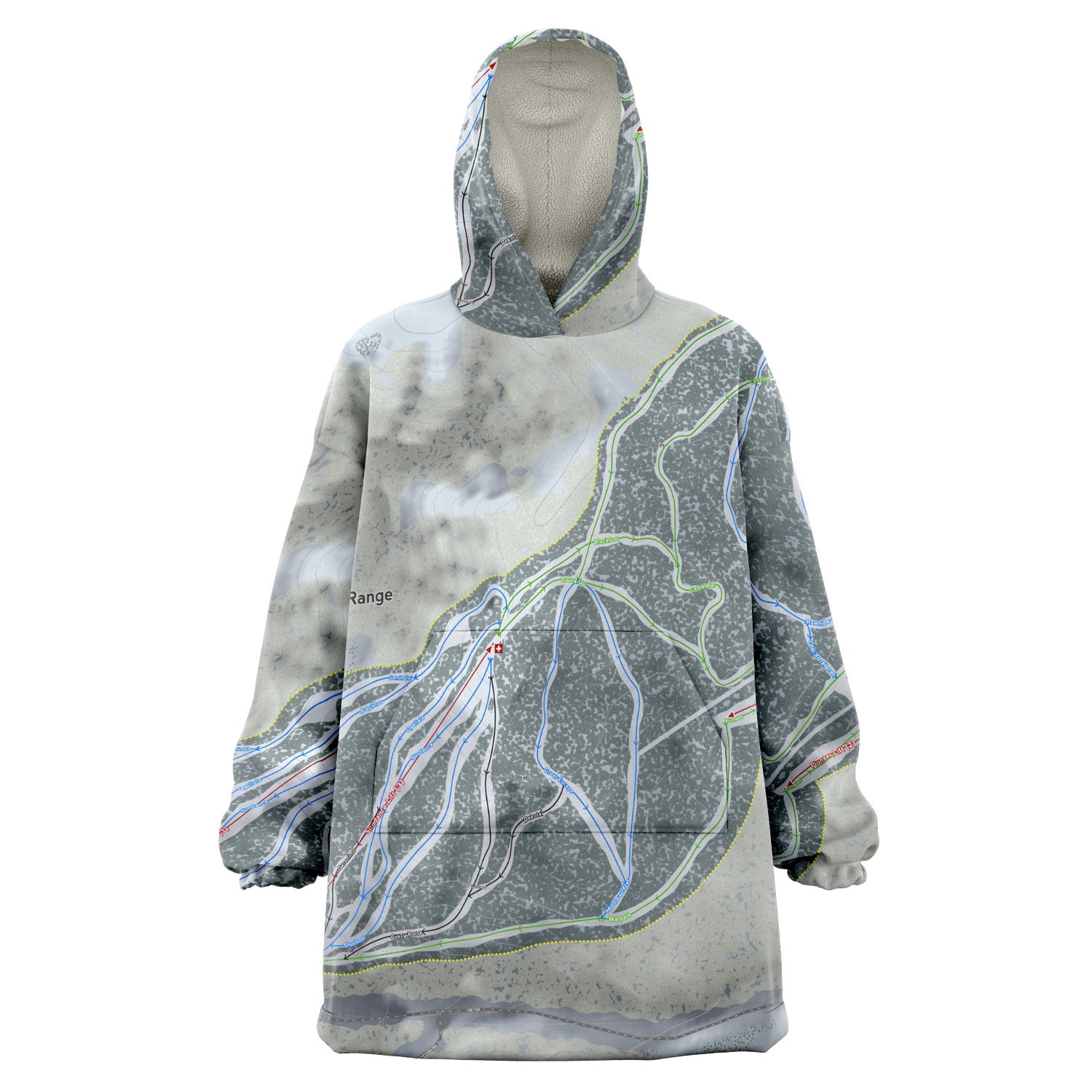 Snowy Range, Wyoming Ski Trail Map Snug Hoodie