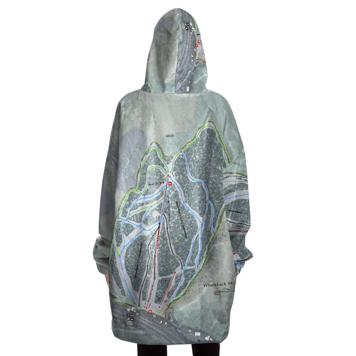 Whaleback Mountain, New Hampshire Ski Trail Map - Snug Hoodie