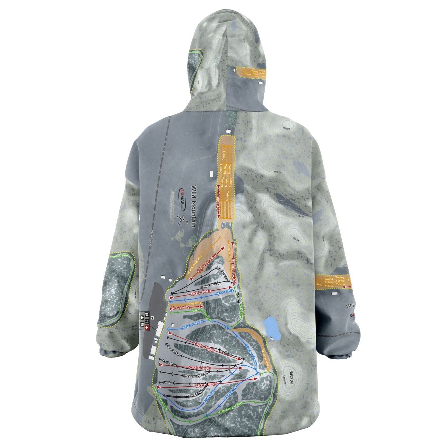 Wild Mountain, Minnesota Ski Trail Map Snug Hoodie