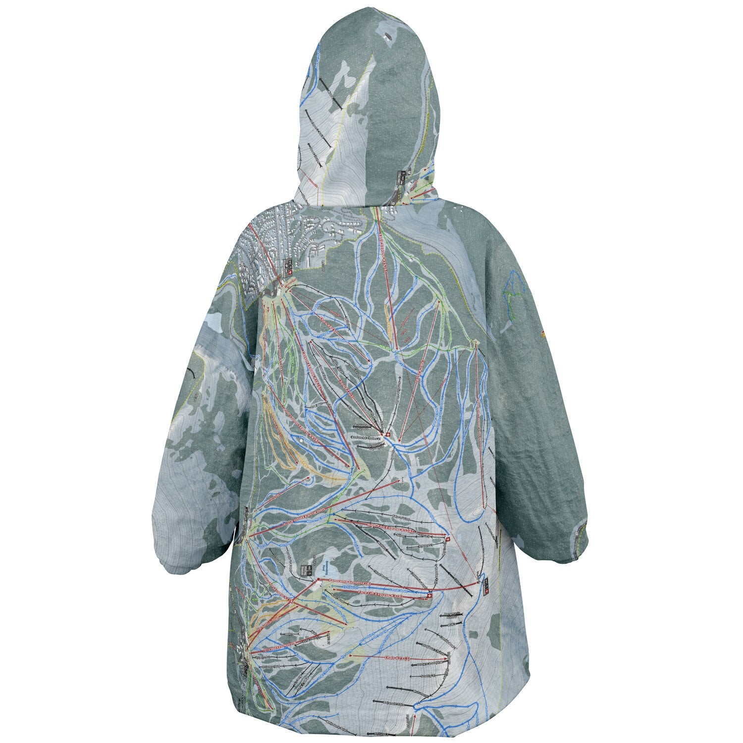 Youth Map Print Reversible Snug Hoodie - AOP