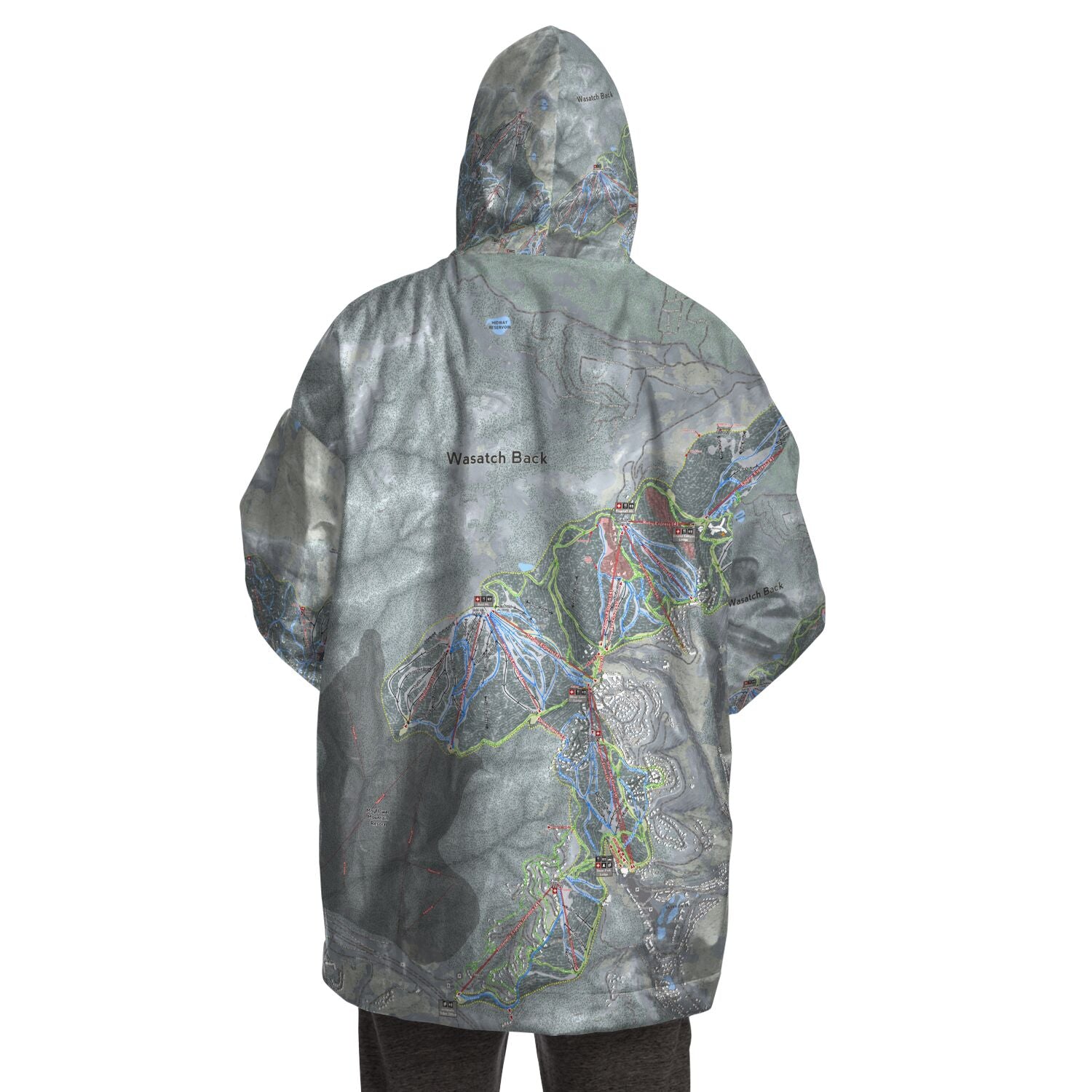 WASATCH BACK, Utah Ski Trail Map - Snug Hoodie