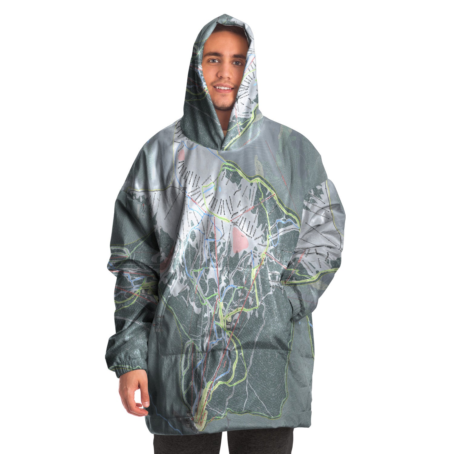 Lake Louise, Alberta Ski Trail Map - Snug Hoodie