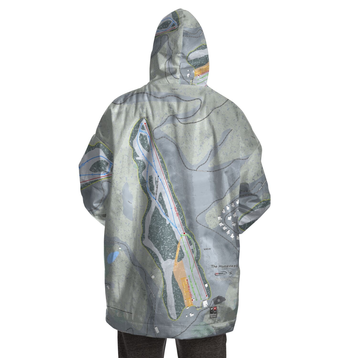 The Homestead, Virginia Ski Trail Map - Snug Hoodie