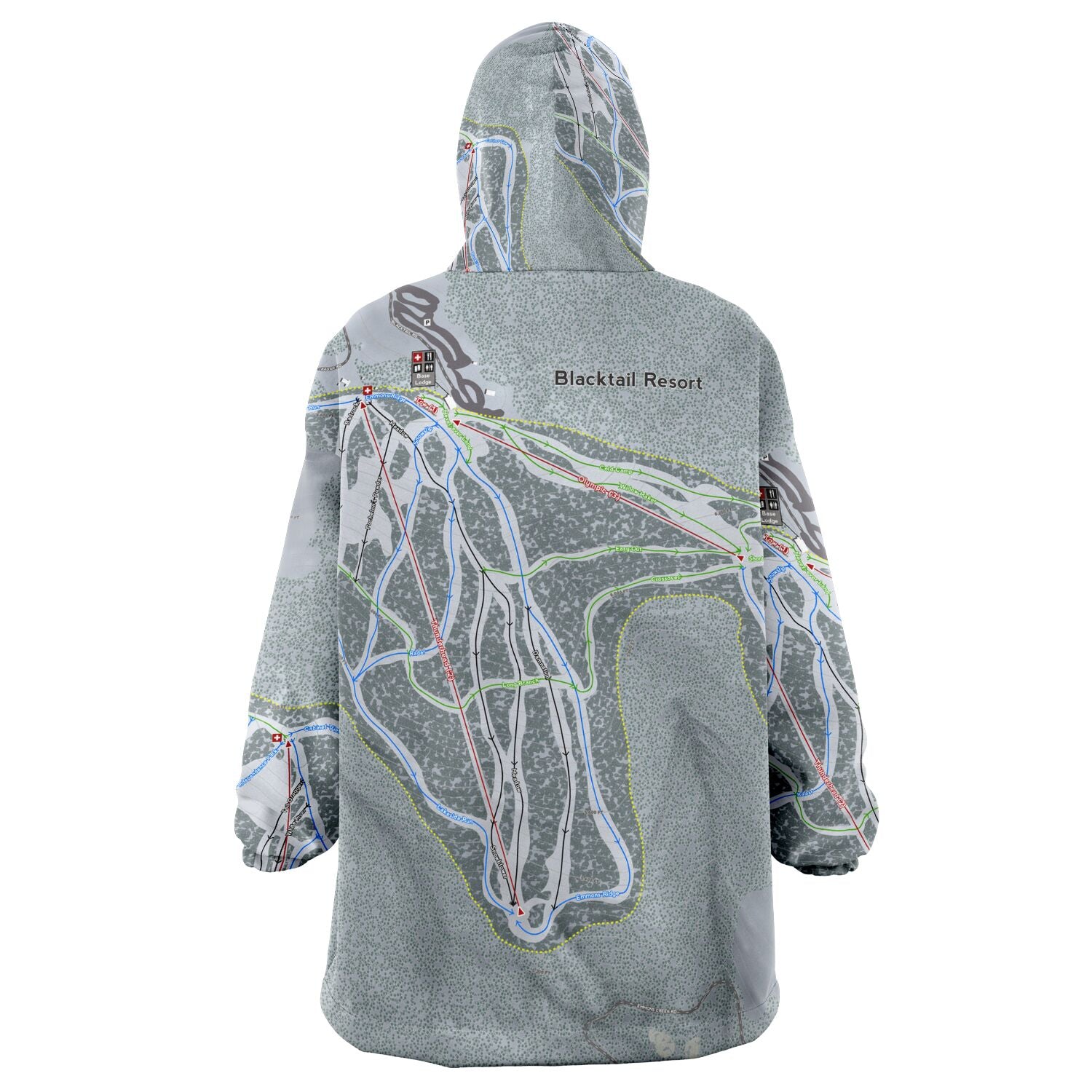 Blacktail, Montana Ski Trail Map - Snug Hoodie