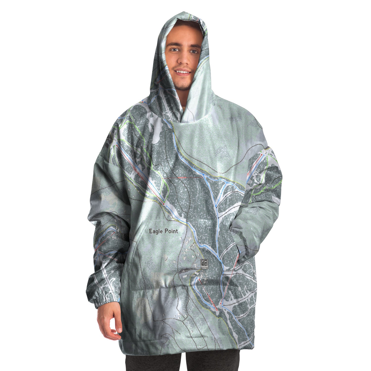 Eagle Point, Utah Ski Trail Map - Snug Hoodie