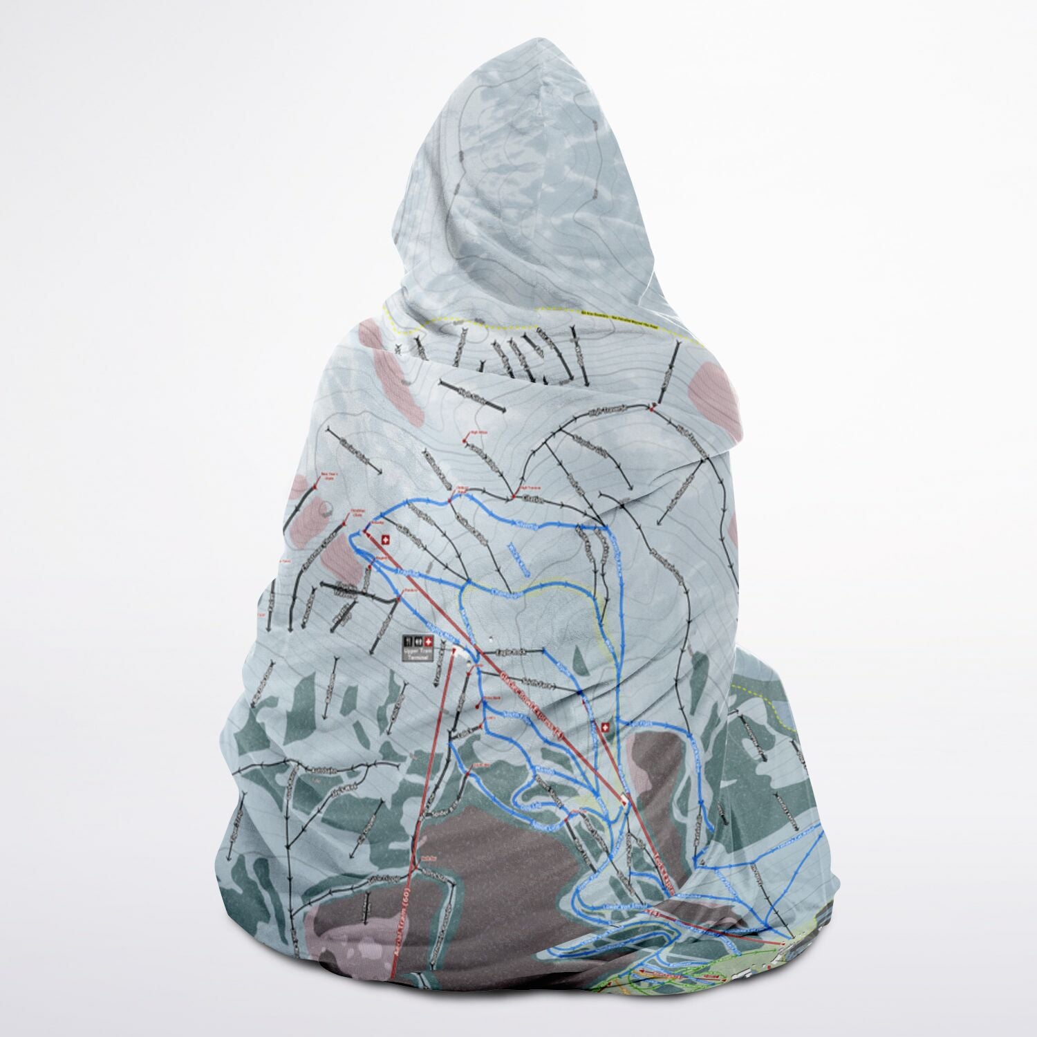 Alyeska, Alaska Ski Trail Map - Youth Hooded Blanket